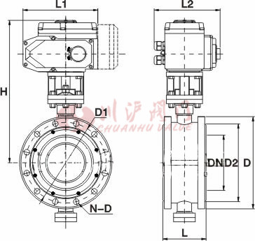 D973H電動三偏心蝶閥結構圖