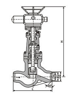 電動焊接截止閥結構圖