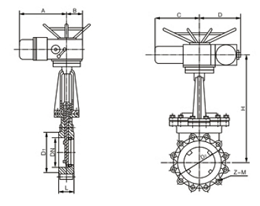 PZ973H、PZ973F、PZ973Y_電動(dòng)刀閘閥結(jié)構(gòu)圖