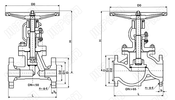 J41H、J41Y、J41W 美標(biāo)截止閥 結(jié)構(gòu)圖