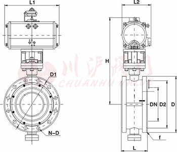 氣動硬密封蝶閥