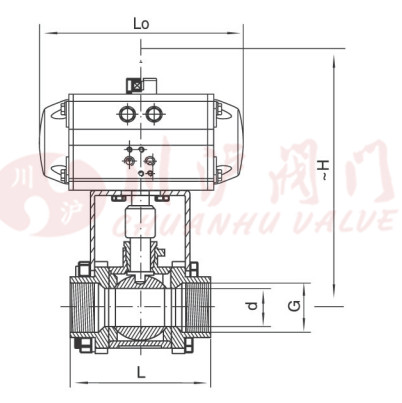 氣動內螺紋球閥結構圖