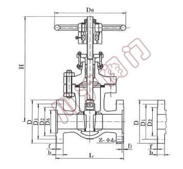 Z41H、Z41Y、Z41W _法蘭閘閥_結(jié)構(gòu)圖_上海閥門廠